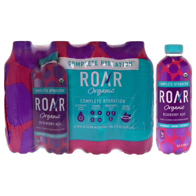 Complete Hydration Organic - Blueberry Acai by Roar for Unisex - 12 x 18 oz Electrolytes