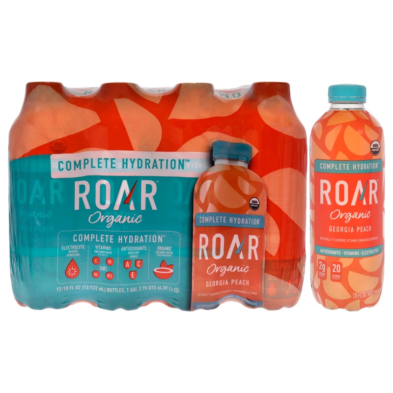 Complete Hydration Organic - Georgia Peach by Roar for Unisex - 12 x 18 oz Electrolytes